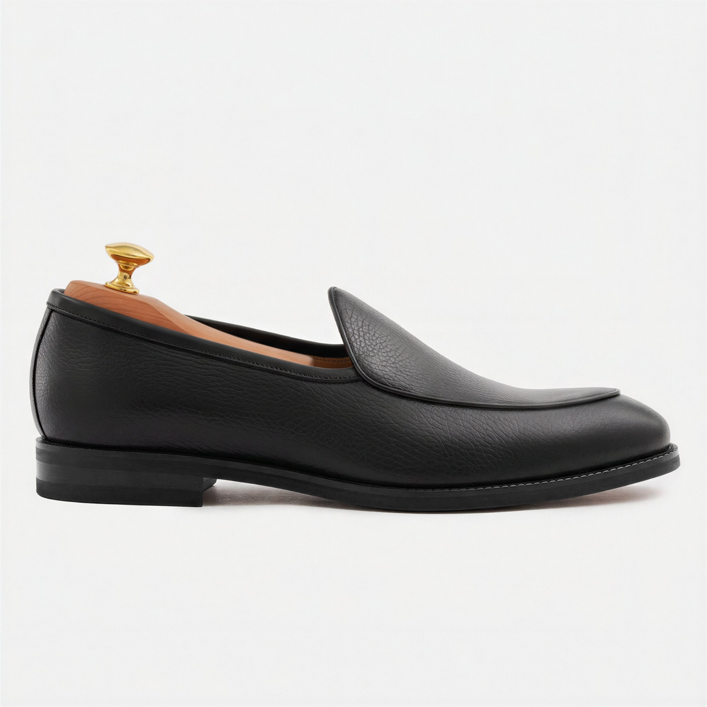 Vincent Belgian Loafers Pebbled Leather Men's