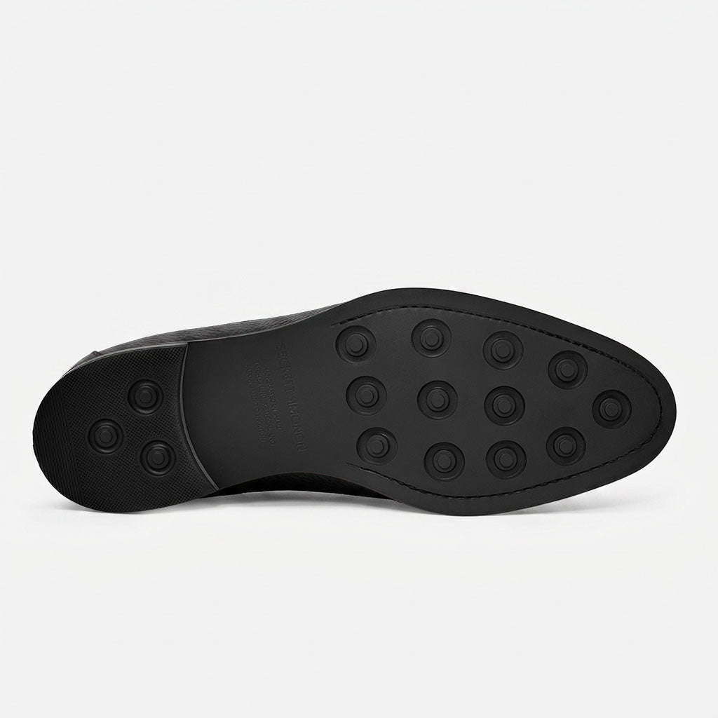 Vincent Belgian Loafers Pebbled Leather Men's