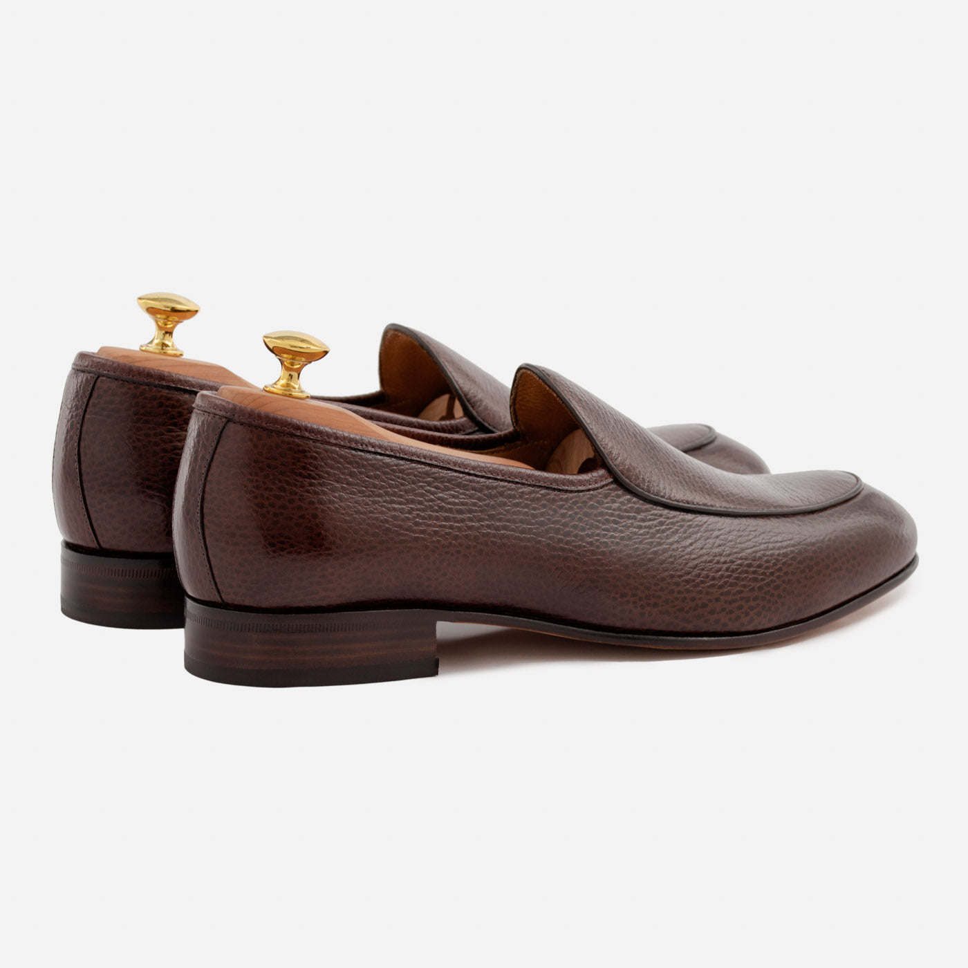 Vincent Belgian Loafers Pebbled Leather Men's