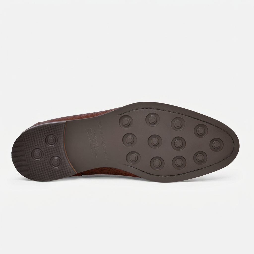Vincent Belgian Loafers Pebbled Leather Men's