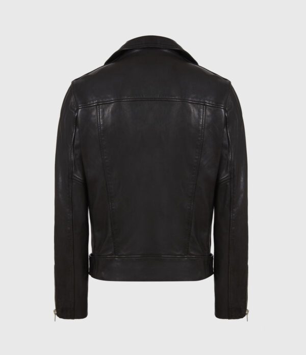 Wick black leather biker jacket for men - Image 3