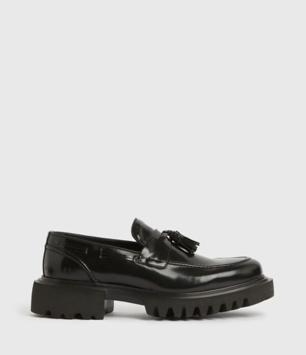 Vine black leather loafers shoes for men - Image 2