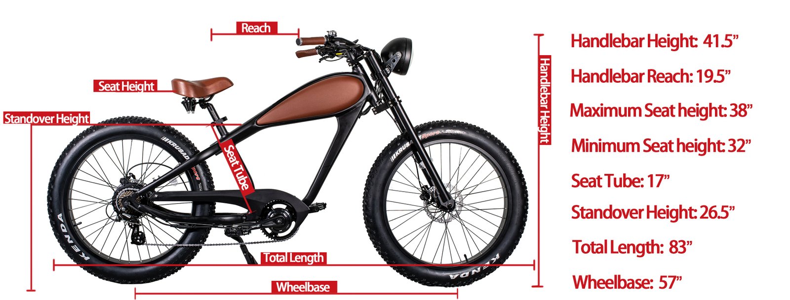 cheetah cafe racer electric bike size