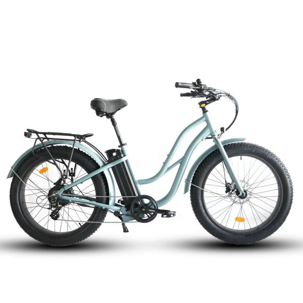 Coastal Cruiser Fat Tire Step Thru Beach Cruiser Electric Bike - 750W, 52V, 21Ah, rack and fenders included! - Image 3