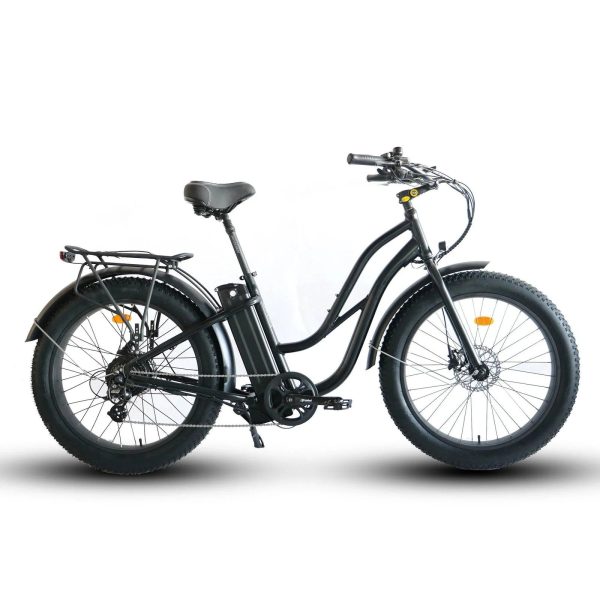 Coastal Cruiser Fat Tire Step Thru Beach Cruiser Electric Bike - 750W, 52V, 21Ah, rack and fenders included! - Image 4