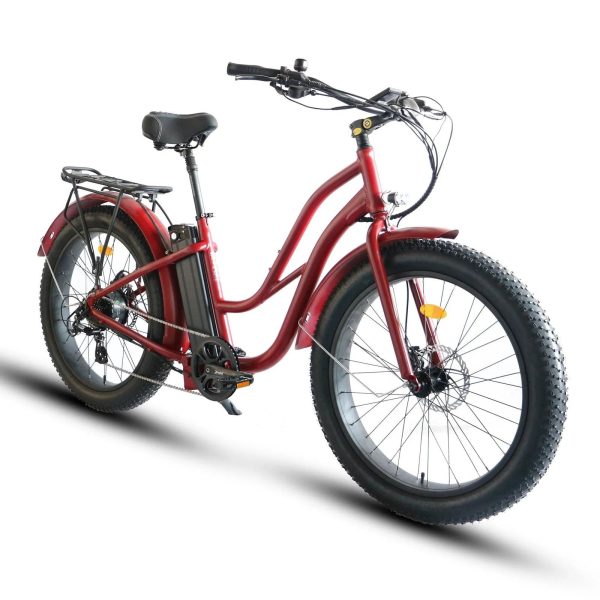 Coastal Cruiser Fat Tire Step Thru Beach Cruiser Electric Bike - 750W, 52V, 21Ah, rack and fenders included! - Image 15