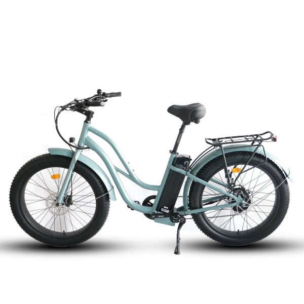 Coastal Cruiser Fat Tire Step Thru Beach Cruiser Electric Bike - 750W, 52V, 21Ah, rack and fenders included! - Image 27