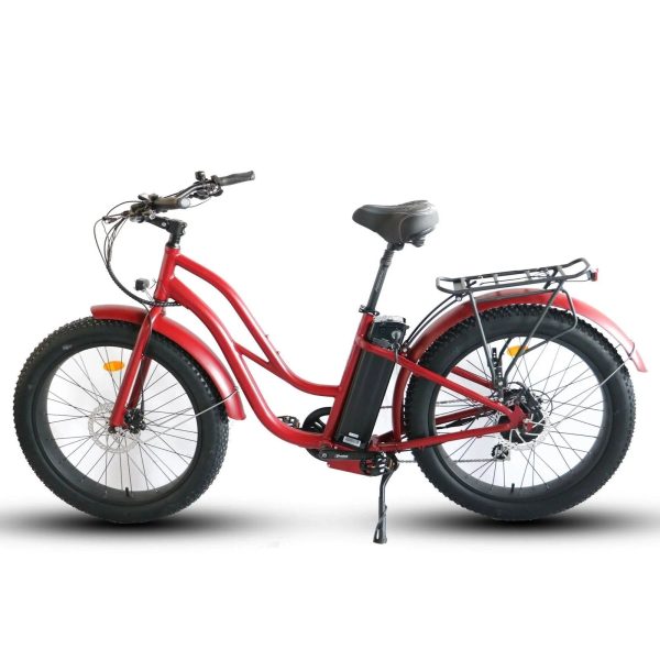 Coastal Cruiser Fat Tire Step Thru Beach Cruiser Electric Bike - 750W, 52V, 21Ah, rack and fenders included! - Image 16