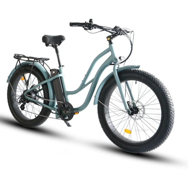 Coastal Cruiser Fat Tire Step Thru Beach Cruiser Electric Bike - 750W, 52V, 21Ah, rack and fenders included! - Image 29