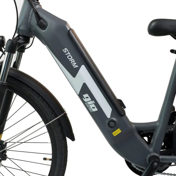 GIO STORM STEP-THRU ELECTRIC BIKE GREY WITH INTEGRATED SAMSUNG BATTERY 48V 13Ah 500W, top speed 20 mph,  enhanced braking effect - Image 5