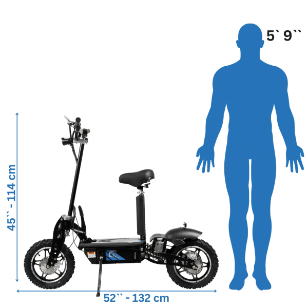 GIO ROSSO COBRA OUTDOOR STAND-UP ELECTRIC SCOOTER WITH SEAT, FOLDABLE - 36V 12Ah 1000W, top speed 18 mph, all-terrain tires - Image 21