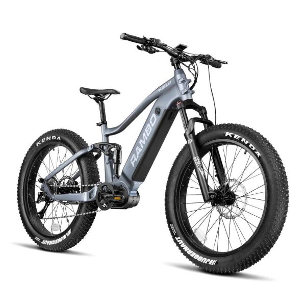 Rambo Pursuit 2.0 Full Suspension Fat Tire Electric Bike, mid drive 48v 15ah 720WH Peak Rating 1000W - Financing Available - Image 4