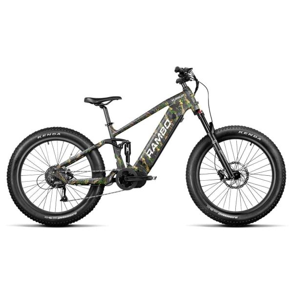 Rambo Pursuit 2.0 Full Suspension Fat Tire Electric Bike, mid drive 48v 15ah 720WH Peak Rating 1000W - Financing Available