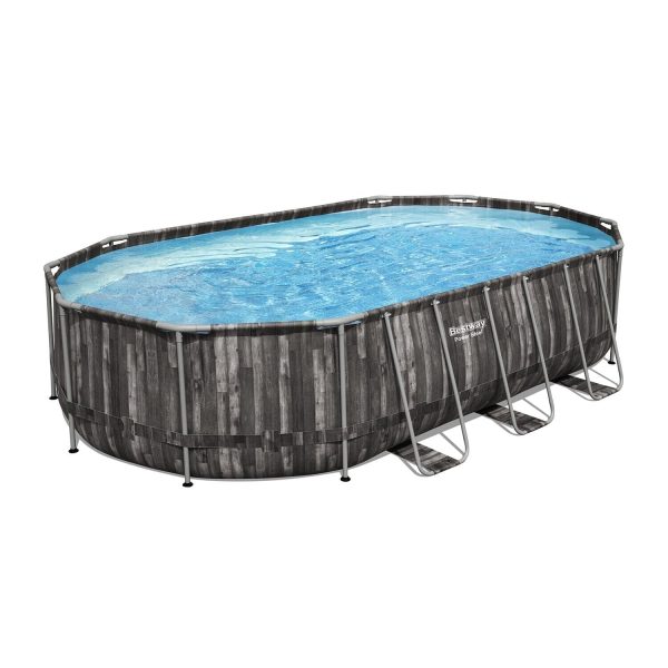 Bestway Power Steel 20' x 12' x 48" Oval Above Ground Outdoor Swimming Pool Set - Image 5