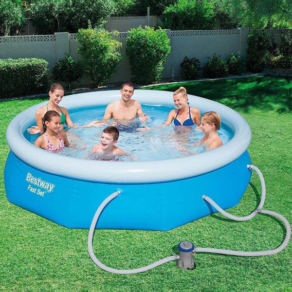 Bestway 10′ x 30″ Fast Set Inflatable Above Ground Swimming Pool w/ Filter Pump - Image 4