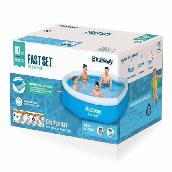 Bestway 10′ x 30″ Fast Set Inflatable Above Ground Swimming Pool w/ Filter Pump - Image 12