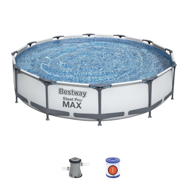 Bestway Steel Pro 12ft x 30in Frame Above Ground Pool Set with Pump - Image 12