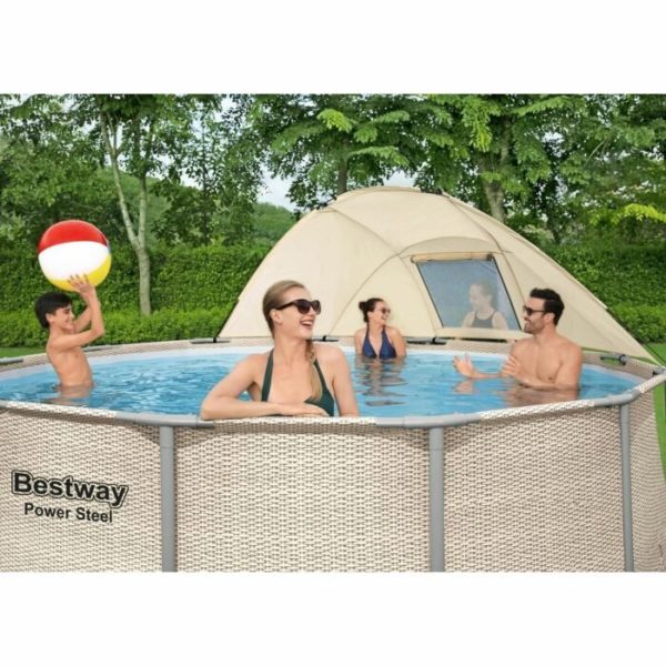 Bestway Power Steel 13′ x 42″ Above Ground Outdoor Swimming Pool Set with Canopy - Image 15