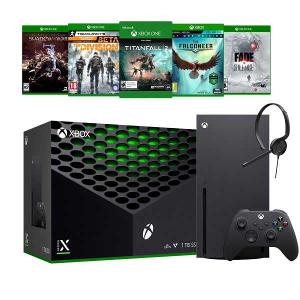 Microsoft 2020 Newest X Gaming Console Bundle - 1TB SSD Black Xbox Console and Wireless Controller with Five Games and Xbox Chat Headset