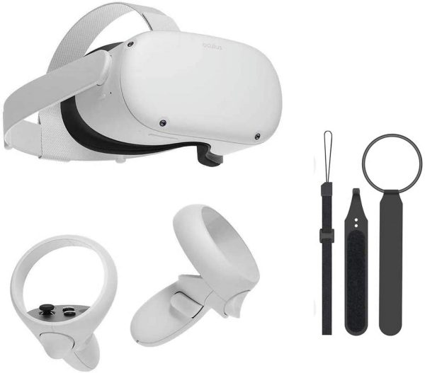 Oculus Quest 2 — Advanced All-In-One Virtual Reality Headset — 128 GB + Mazepoly Knuckle Straps