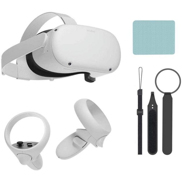 Oculus Quest 2 — Most Advanced All-in-One Virtual Reality Gaming Headset-256GB with Mazepoly Knuckle Straps and Cleaning Cloth