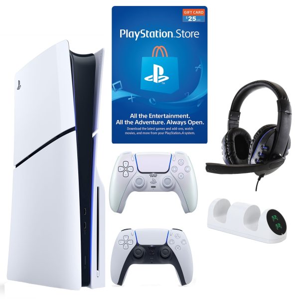 Sony PlayStation 5, PS5 with $25 PSN, Extra Controller & Accessories