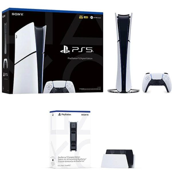 PlayStation 5 Digital Slim Console PlayStation 5 DualSense Charging Station for Controller