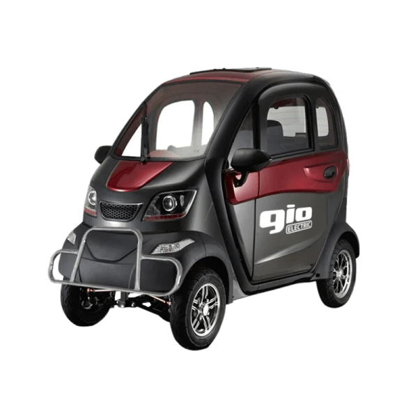 GIO GOLF ENCLOSED MOBILITY SCOOTER 60V 1200W, top speed 18mph, Range up to 30 miles, backup camera, heater, fan, alarm, media center, 500lb load capacity